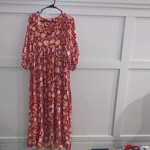 Floral Red Maxi Dress